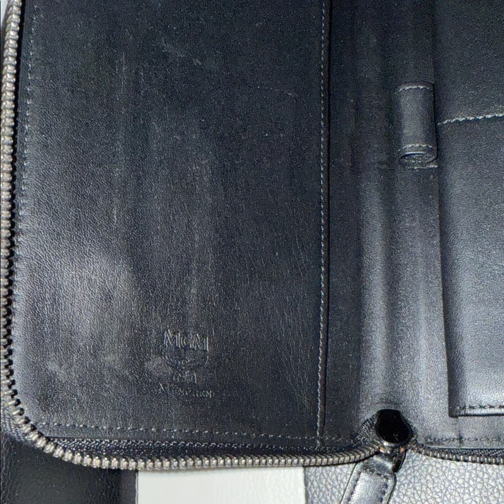 MCM Blue Wristlet Wallet with Gold and Black Stud Accents - Picture 8 of 11